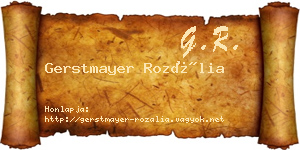 Gerstmayer Rozália névjegykártya